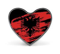 Vinage Albanian Flag Novelty Metal Badge 1″ Heart Form Brooch Pin Clothes Hat Bag Accessories Tie Decor