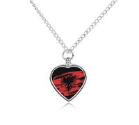 Vinage Albanian Flag Novelty Urn Necklace for Ashes Pet Dog Cremation Jewelry Memorial Keepsake Pendants