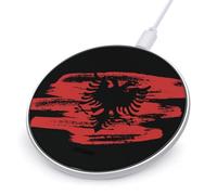 Vinage Albanian Flag Printed Wireless Charger Funny 10W Fast Charging Pad Mat for Cell Phone