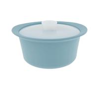 Vinak Silicone Steamer for Microwave and Oven 1350 Ml Large Capacity Silicone Popcorn Popper Reusable Silicone Steamer Bowl with Lid Dishwasher Safe Silicone Steamer for Cooking 16x16x9.5cm(Blue)