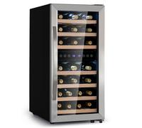 KLARSTEIN Free-standing Wine Cooler Drinks Fridge, Dual Zone Wine Fridges Drinks Cooler, Indoor/Outdoor Small Beer Fridge with Glass Door, Refrigerator w/LED Lighting, 5-18°C, 33 Bottles