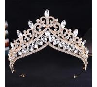 Vinatge Queen Crystal Tiara Crown For Women Girls Party Wedding Elegant Rhinestone Crown Hair Dress Accessories gold