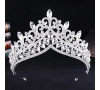 Vinatge Queen Crystal Tiara Crown For Women Girls Party Wedding Elegant Rhinestone Crown Hair Dress Accessories silver