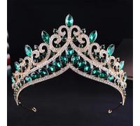 Vinatge Queen Crystal Tiara Crown For Women Girls Party Wedding Elegant Rhinestone Crown Hair Dress Accessories gold EN8