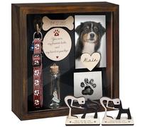 VinaTimes Pet Memorial Shadow Box - Pet Picture Frame Memorial - Dog Memorial Sentiment Frame for Loss of Dog Gifts - Pet Collar Handtag Name Frame Remembrance Sympathy Dog or Cat Tribute Keepsake
