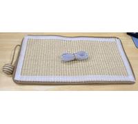 VINATO 2 Pieces Cat Scratching Mat Sisal 50 x 20 cm Self-Adhesive Sofa Protector Anti Scratch, Scratching Pad for Cats Wall or Corner, Wear-resistant with Rope Toy