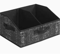 VINATO 2 Pieces Storage Boxes, 24L Fabric Folding Storage Cube with Handle, Adjustable Partitions, Space-Saving Wardrobe Organizer for Clothes, Books, Toys, 40 x 30 x 20 cm, Black