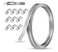 VINATO 6M Adjustable Hose Clamps Set Stainless Steel Hose Clamps with 12 Pcs Hose Clamps for Water Pipes, Gardening, Automotive, Domestic