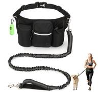 VINATO Dog Treat Bag with Flexi Lead & Waste Bag Dispenser - Waterproof, Multifunctional Dog Bum Bag for Training and Dog Accessories