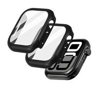 VINATO Pack of 2 Protective Cases with Tempered Glass for Apple Watch Series 10 42 mm - Black
