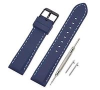 VINBAND Silicone Watch Strap Replacement with Quick Release Pins and Brushed Stainless Steel Buckle - 18, 20, 22, 24 mm Rubber Watch Band (22mm, Deep Blue)