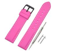 VINBAND Silicone Watch Strap Replacement with Quick Release Pins and Brushed Stainless Steel Buckle - 18, 20, 22, 24 mm Rubber Watch Band (18mm, Pink)