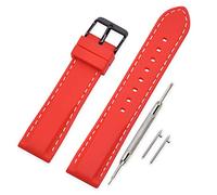 VINBAND Silicone Watch Strap Replacement with Quick Release Pins and Brushed Stainless Steel Buckle - 18, 20, 22, 24 mm Rubber Watch Band (20mm, Red)