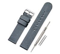 VINBAND Watch Strap Canvas Watch Band Military Army - 18mm, 20mm, 22mm, 24mm Canvas Watch band with Stainless Steel Buckle (20mm, Gray)