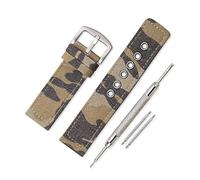 VINBAND Watch Strap Canvas Watch Band Military Army Camouflage - 18mm, 20mm, 22mm, 24mm Canvas Watch band with Thicken Stainless Steel Buckle (18mm, Camo Brown)