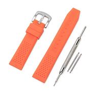 VINBAND Watch Strap Replacement Rubber Watch Band - 16mm, 18mm, 20mm, 22mm, 24mm Silicon Watch Bracelet with Brushed Stainless Steel Buckle (22mm, orange)