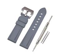 VINBAND Watch Strap Replacement Rubber Watch Band - 20mm, 22mm, 24mm, 26mm Silicon Watch Bracelet with Brushed Stainless Steel Pre-V Buckle for Panerai (24mm, gray)