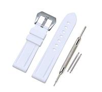 VINBAND Watch Strap Replacement Rubber Watch Band - 20mm, 22mm, 24mm, 26mm Silicon Watch Bracelet with Brushed Stainless Steel Pre-V Buckle for Panerai (26mm, white)