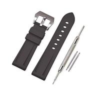 VINBAND Watch Strap Replacement Rubber Watch Band - 20mm, 22mm, 24mm, 26mm Silicon Watch Bracelet with Brushed Stainless Steel Pre-V Buckle for Panerai (20mm, black)