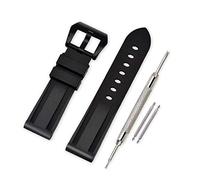 VINBAND Watch Strap Replacement Rubber Watch Band - 20mm, 22mm, 24mm, 26mm Silicon Watch Bracelet with Brushed Stainless Steel Pre-V Buckle for Panerai (26mm, Black-Black)