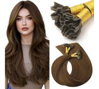 VINBAO Invisible Utip Hair Extensions Human Hair Chocolate Brown Hot Fusion Pre Bonded Real Hair Extensions 40g 50Strands U Tips Human Hair for Women 14inch (#UTip4, 14'')