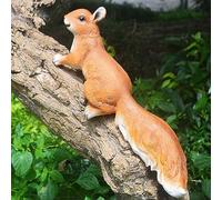 Vinbcorw B, Squirrel decor, tree climbing squirrel statues, resin climbing tree squirrel sculpture, out the door, landscape decorative