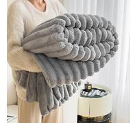 Vinbcorw Plush blanket rabbit-fur sofa throw heat-retaining warm nap blanket polyester soft blankets suitable for bedrooms living rooms and offices,D,2 * 2.3M
