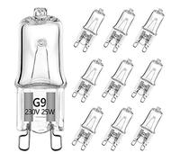 VINBE 25W G9 Halogen Light Bulb Two Prong Looped Pins for Cabinet Lights, Landscape Lights, Desk and Floor Lamps, Wall Sconces, Dimmable, 230V, Warm White(2700k, 10pcs)