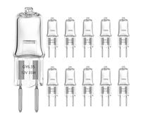 VINBE 35W GY6.35 Halogen Light Bulb, T3, Bi-Pin Bulb for Under Cabinet Lights, Landscape Lights, Wall Sconces, Track Lighting, Dimmable, 12V, 390LM, Warm White, 2700k, 10 pcs