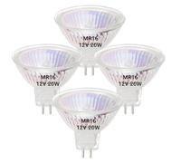 VINBE MR16 Halogen Light Bulbs, 20W 12V MR16 GU5.3 Halogen Spot Bulbs Lamp, Warm White,Pack of 4