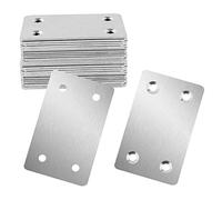 VinBee 20 PCS Flat Metal Straight Brace Bracket,1.5mm Thickness Metal Flat Straight Mending Plates Fixing Corner Brace (2.4 x 1.5 Inches)
