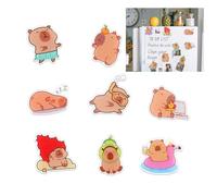 VinBee 8Pcs Capybara Cute Fridge Magnets for Whiteboard, Fridge Magnets for Kids for Board, Refrigerator, Locker, Kitchen, Office，Mini Fridge Accessorie Capybara Gifts