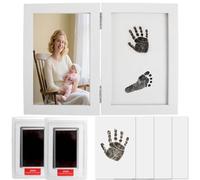 VinBee Baby Hand and Footprint Kit,Baby Photo Frame for Newborn Boys & Girls, Baby Gifts, Personalized Baby Milestone Gift,Perfect Baby Memory and Nursery Room Decoration,New Parents Gift-WHITE