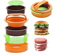VinBee Burger Press Patty Maker - 3 in 1 Nonstick Hamburger Patty Maker, Smash Burger Press for Perfect Round & Delicious Stuffed Burgers,Burger Maker Large, Small & Half Pounder Burger Mold Set