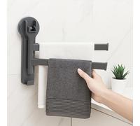 VinBee Double Towel Rail,30CM Hand Towel Holder for Bathroom and Kitchen, No Drill Towel Rail,Tea Towel Holder for Kitchen,Suction cup adsorption, easy to install,Grey