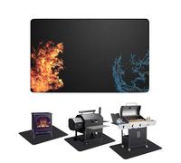 VinBee Fireproof Mat, 122 x 76CM Fireproof Fireplace Mat, Fibreglass Silicone Heat Protection Mat, Reusable Ember Mat, Fire Pit Mats, Indoor Fireplaces Hearth, Heaters, Stove Outdoor Grill BBQ Mat