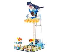 Vinbosion Amusement Park Building Blocks Set,Black Shark Drop Tower Building Blocks Toy,Bricks Toy Model for Kids and Adults(764PCS)
