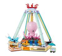 Vinbosion Building Blocks Set,Octopus Swing Amusement Park Building Blocks Toy,Bricks Toy Model Gift for Kids and Adults(1189PCS)
