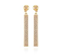 Vince Camuto Gold Pave Crystal Stone Dangle Earrings
