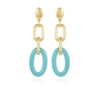 Vince Camuto Goldtone Candy Blue Hoop Drop Earrings