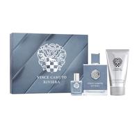 Vince Camuto Riviera 3 PC Men's Gift Set, Notes of Italian Lemon, Lavender Oil, and Patchouli, Christmas Gift for Him, Eau de Toilette 3.4 Fl Oz + Travel Size 0.5 Fl Oz + 5 Fl Oz Hair & Body Wash
