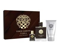 Vince Camuto Terra Extreme 3 PC Men's Gift Set, Warm, Woody Oriental Fragrance, Christmas Gift for Him, Includes Eau de Toilette 3.4 Fl Oz + Travel Size Mini 0.5 Fl Oz + 5 Fl Oz Hair & Body Wash