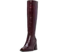 Vince Camuto Women's Sangeti Stacked Heel Knee High Boot, Dark Mahogany Extra Wide Calf, 8 UK