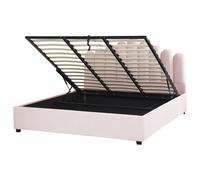 Ottoman Bed VINCENNES Velvet Pastel Pink 180 x 200 cm (EU Super King)