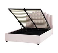Ottoman Bed VINCENNES Velvet Pastel Pink 140 x 200 cm (EU Double)