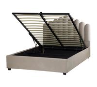 Ottoman Bed Velvet VINCENNES 140 x 200 cm (EU Double) Taupe