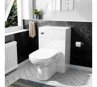 Vincent 500mm Floor Standing Gloss White WC Unit, BTW Toilet & Concealed Cistern
