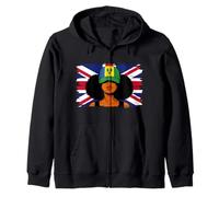 Vincent Britain Flag Women Roots British Vincentian Heritage Zip Hoodie