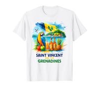 Vincent Caribbean Island Pride Tropical Art Vacation T-Shirt