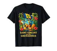 Vincent Caribbean Island Pride Tropical Art Vacation T-Shirt